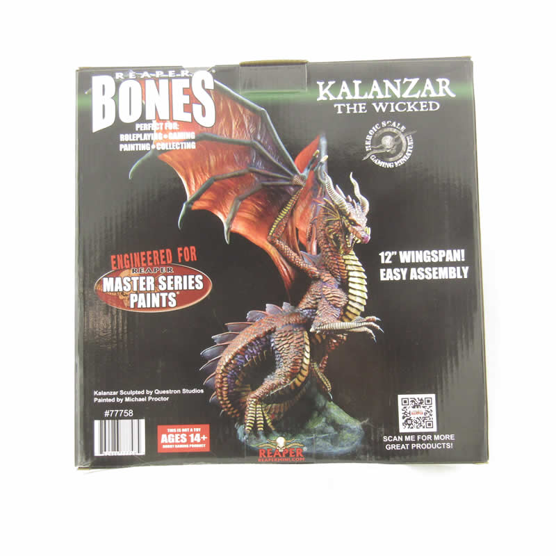 RPR77758 Kalanzar the Wicked Dragon Miniature 25mm Heroic Scale Figure Dark Heaven Bones