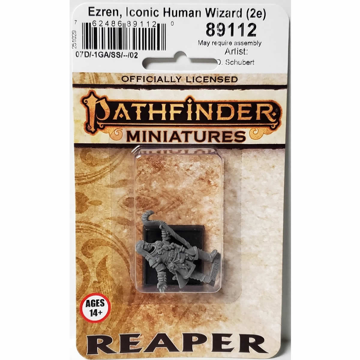 RPR89112 Ezren Iconic Human Wizard Miniature 25mm Heroic Scale Figure Pathfinder Bones