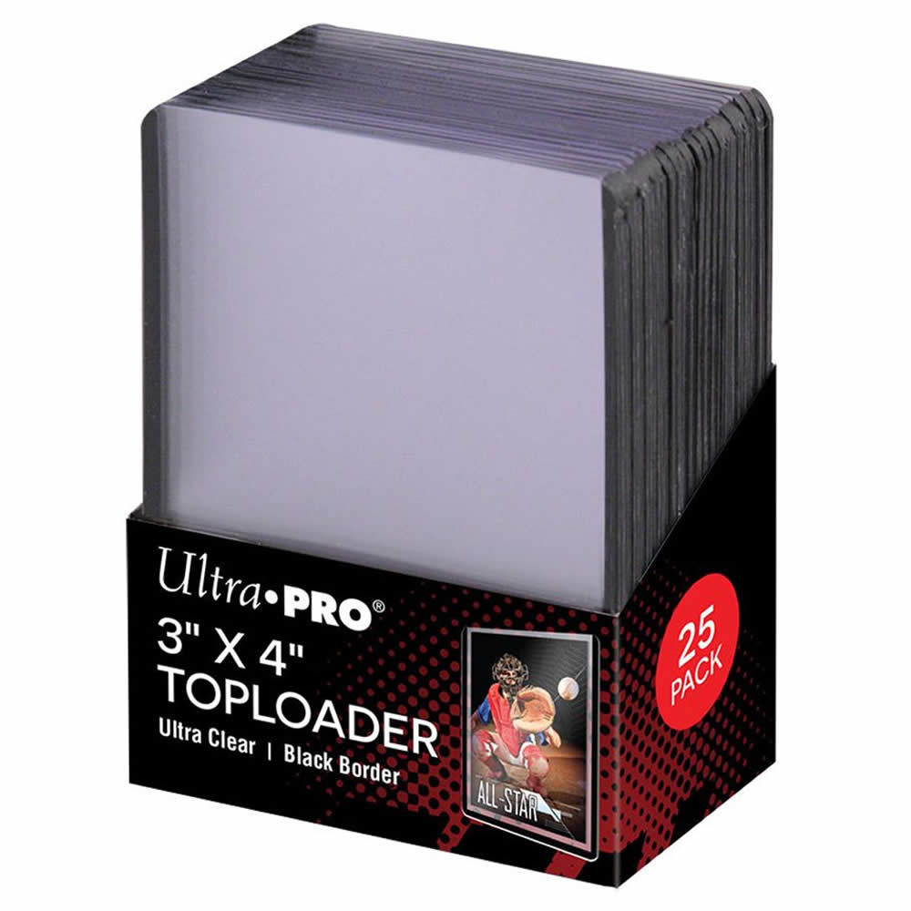 UPR81158 Black Boarder 3in x 4in Clear Top Loader Sleeves Pack of 25 Ultra Pro