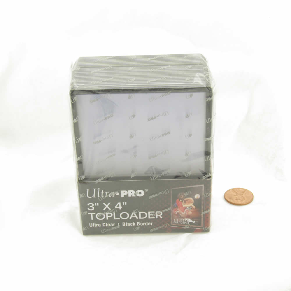 UPR81158 Black Boarder 3in x 4in Clear Top Loader Sleeves Pack of 25 Ultra Pro