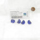 WCXPT0306E4 Blue Translucent Dice with White Numbers D3 Aprox 15mm (19/32in) Pack of 4
