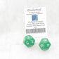 WKP06529E2 Green Jumbo Dice with White Numbers D12 30mm Pack of 2