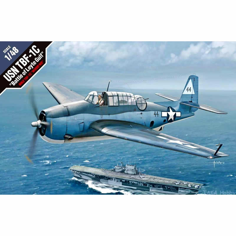 ACA12340 TBf-1C Avenger Battle of Leyte Gulf 1/48 Scale Plastic Model Kit Main Image