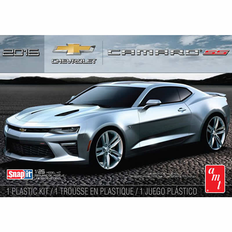 AMT98212 Chevy Camaro 2016 SS Garnet Red Snap Plastic Model Kit AMT Main Image