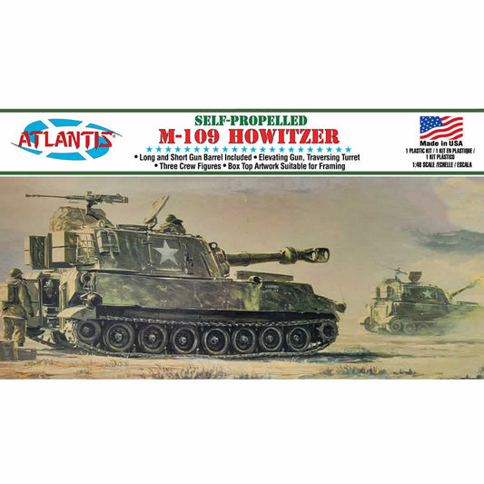 ATMA326 M-109 Howitzer Tank 1/48 Scale Plastic Model Kit Atlantis Models Main Image