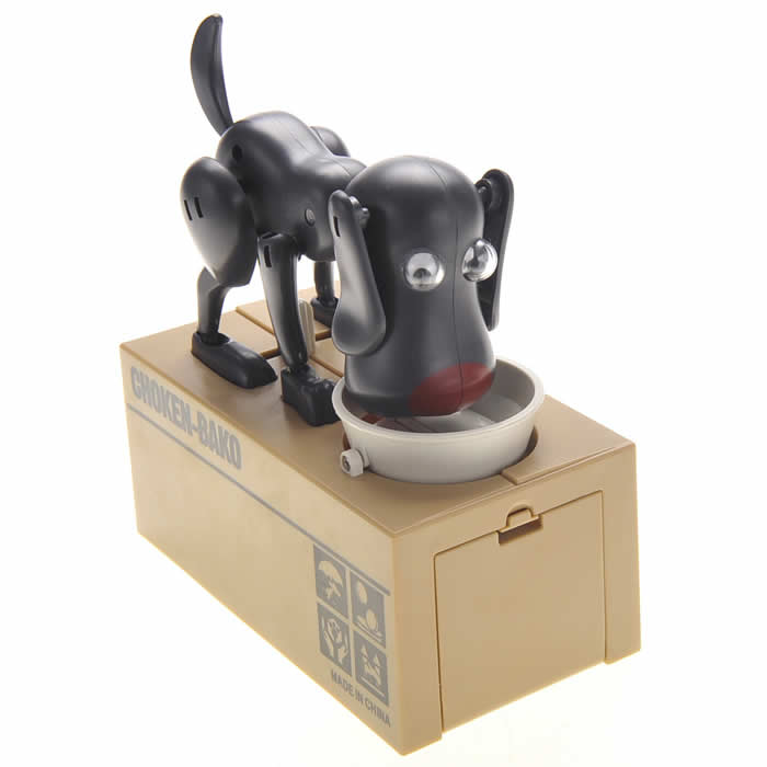 AZIMPT801 Robot Dog Savings Bank Black 2nd Image