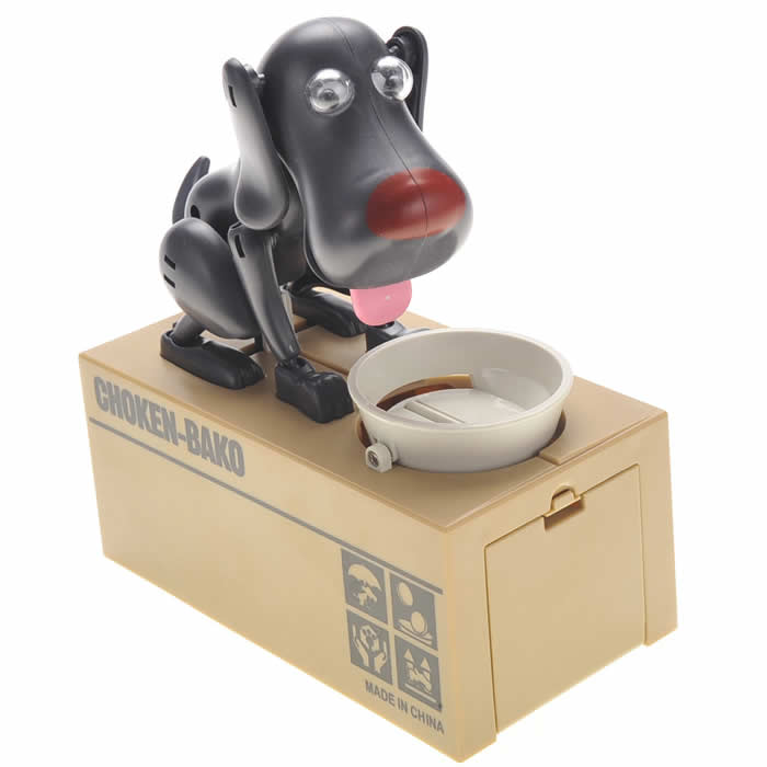 AZIMPT801 Robot Dog Savings Bank Black 4th Image