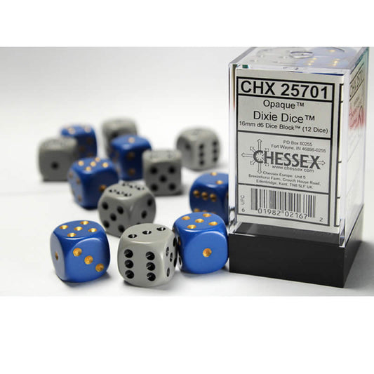 CHX25701 Dixie D6 Dice with Pips 16mm (5/8in) Pack of 12 Dice Chessex Main Image
