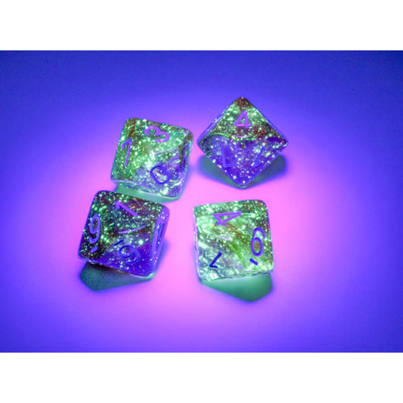 CHX27359 Primary Nebula Luminary Dice Blue Numbers D10 16mm Pack of 10 2nd Image