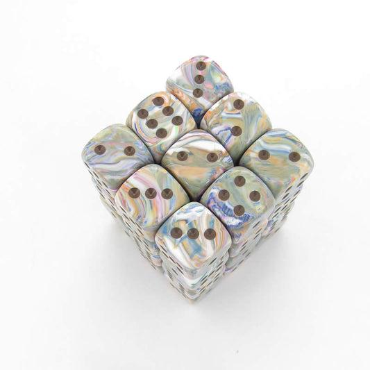 CHX27841 Vibrant Festive Dice with Brown Pips D6 12mm (1/2in) Pack of 36 Main Image