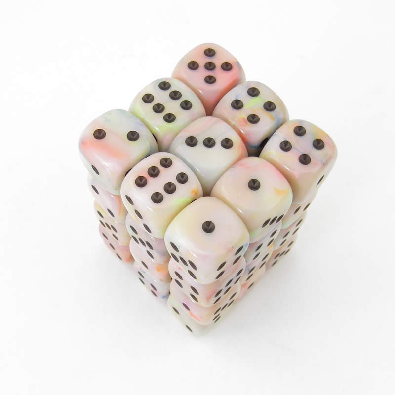 CHX27842 Circus Festive Dice with Black Pips D6 12mm (1/2in) Pack of 36 Main Image