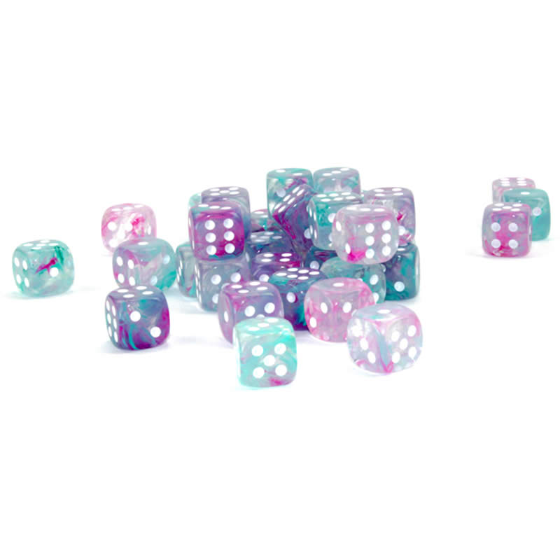 CHX27945 Wisteria Nebula Luminary Dice White Pips D6 12mm (1/2in) Pack of 36 2nd Image