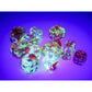 CHX27954 Red Nebula Luminary Dice Silver Pips D6 12mm (1/2in) Pack of 36 3rd Image