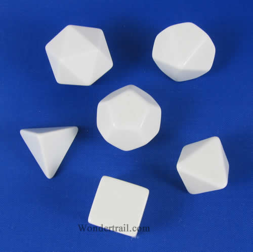 CHX29030 White Blank Dice with No Pips 16mm (5/8in) Set of 6 Chessex Main Image