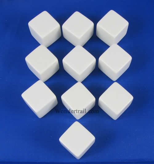 CHX29032 White Blank Dice with No Pips D6 16mm (5/8in) Pack of 10 Main Image