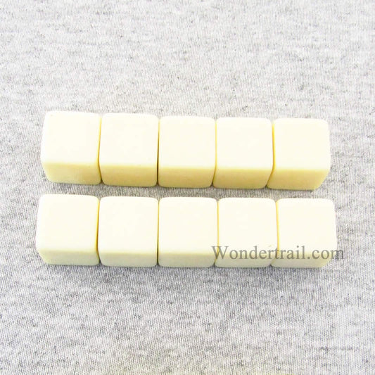 CHX29042 Ivory Blank Dice with No Pips D6 16mm (5/8in) Pack of 10 Main Image