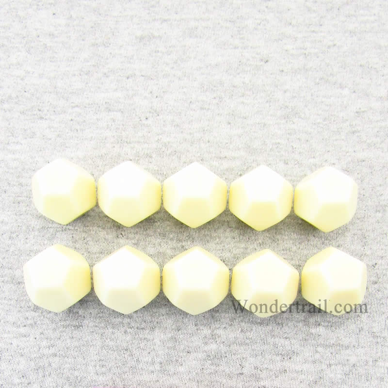 CHX29045 Ivory Blank Dice with No Pips D12 16mm (5/8in) Pack of 10 Main Image