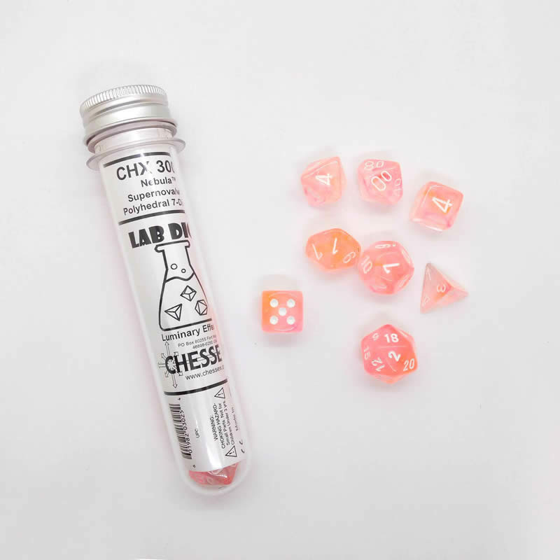 CHX30041 Supernova Nebula Luminary Dice with White Numbers 16mm (5/8in) Set of 7 3rd Image