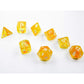 CHX30053 Borealis Canary Luminary Dice with White Numbers 7+1 Dice Set 16mm (5/8in) 2nd Image
