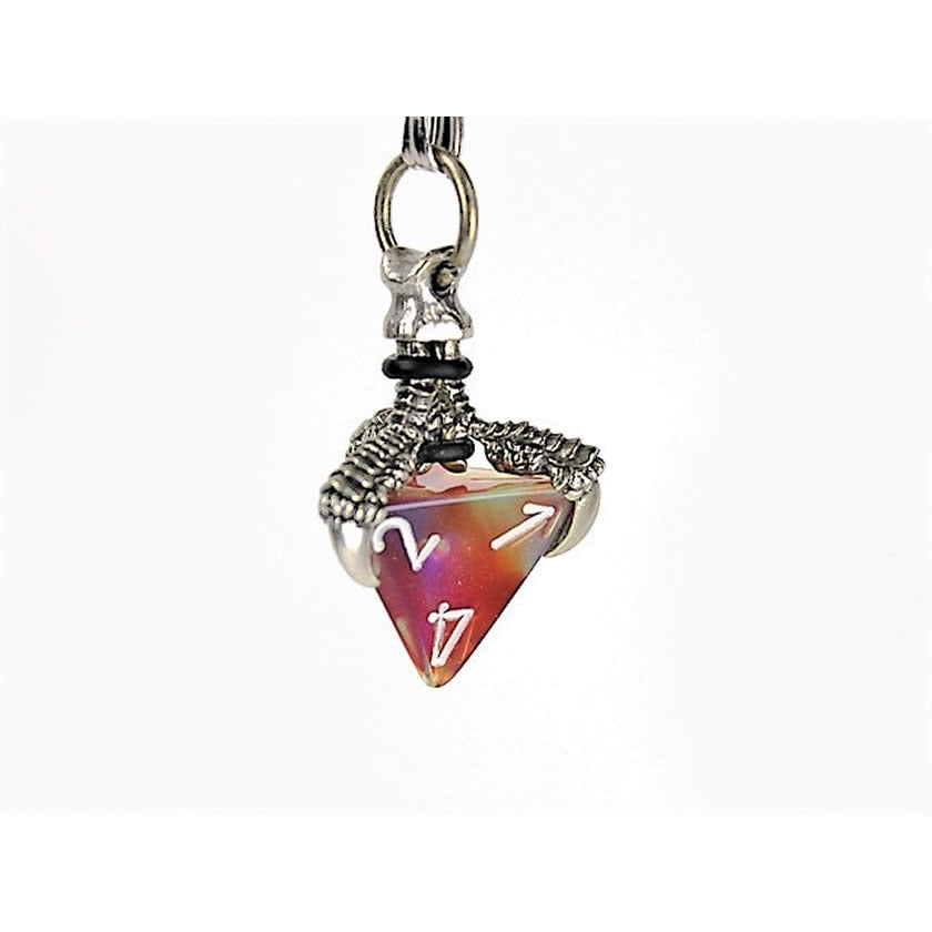 CHX53101 Dragon Claw Dice Holder: Pendant Old Silver D4