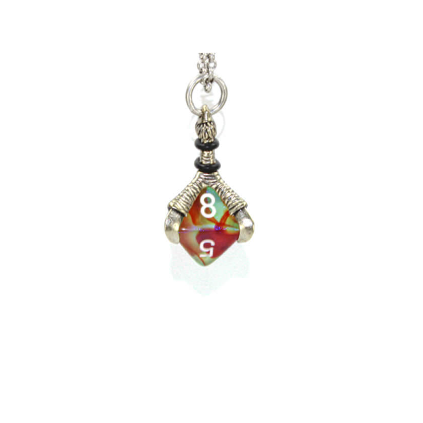 O-Ring Skull Dice Shaped Pendant Necklace