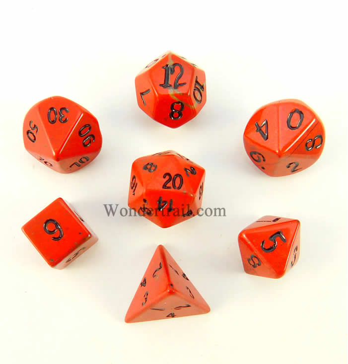 CYC02002 Red Jasper 12mm Dwarven Stones (7) Crystal Caste