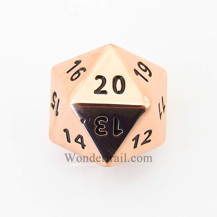 CYC02152 Copper Color Metal Die Black Numbers D20 33mm Pack of 1 Main Image
