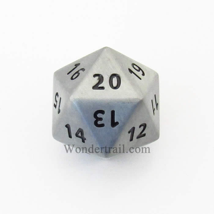 CYC02154 Antique Silver Color Metal Die Black Numbers D20 33mm Pack of 1 Main Image