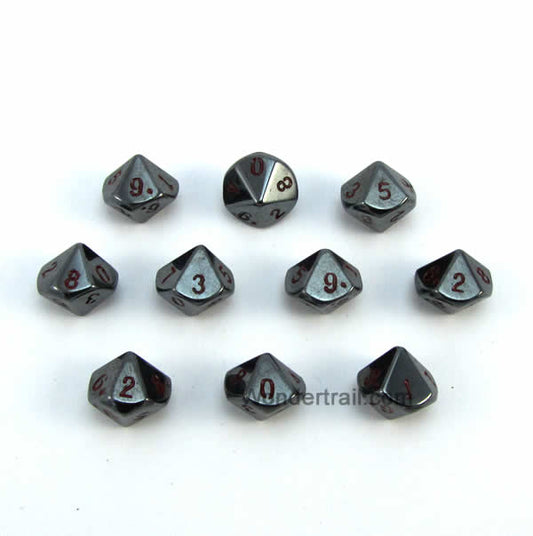 CYC02204 Hermatite 10 d10s 12mm Dwarven Stones (10) Crystal Caste Main Image