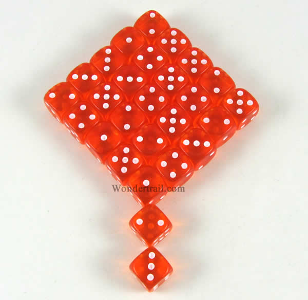 CYC07705 Orange Translucent 12mm d6 (Set of 27 Dice) Dice Set Crystal Caste Main Image