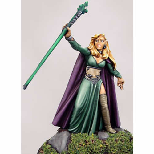 DSM1143 Female Elven Mage with Staff The Power Miniature Main Image