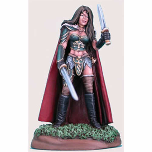 DSM1144 Female Fighter with Long Sword and Dagger The Protector Miniature Main Image