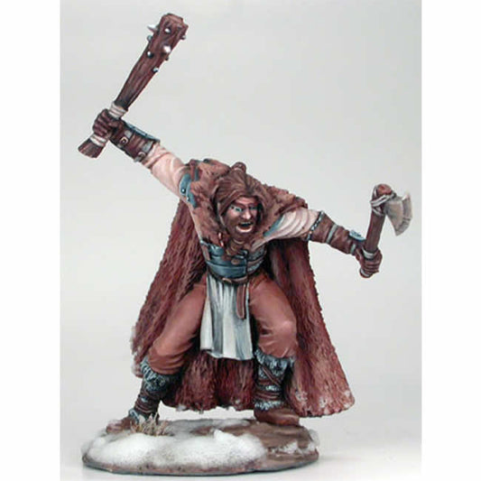 DSM5018 Wildling Warrior with Spiked Club and Axe Miniature Main Image