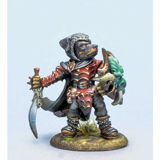 DSM8115 Rottweiler Warrior with Sword and Shield Miniature Critter Kingdoms Main Image