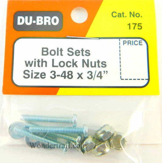 DUB175 Bolt Set With Lock Nuts 3-48 x 3/4in (4) Du-Bro Main Image