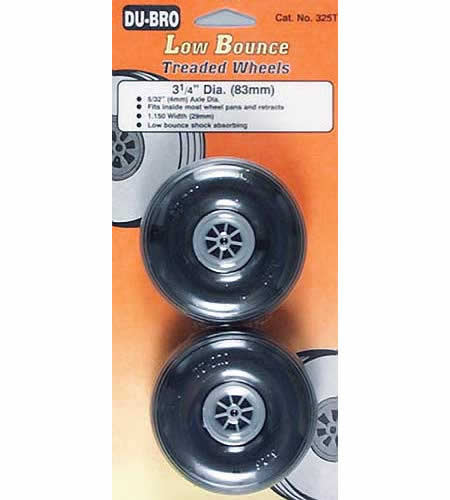 DUB325T Low Bounce Treaded Wheels 3.25in (2) Du-Bro Main Image