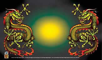 EGGDDNG1001 Double Dragon Green Gaming Playmat Nested Egg Main Image