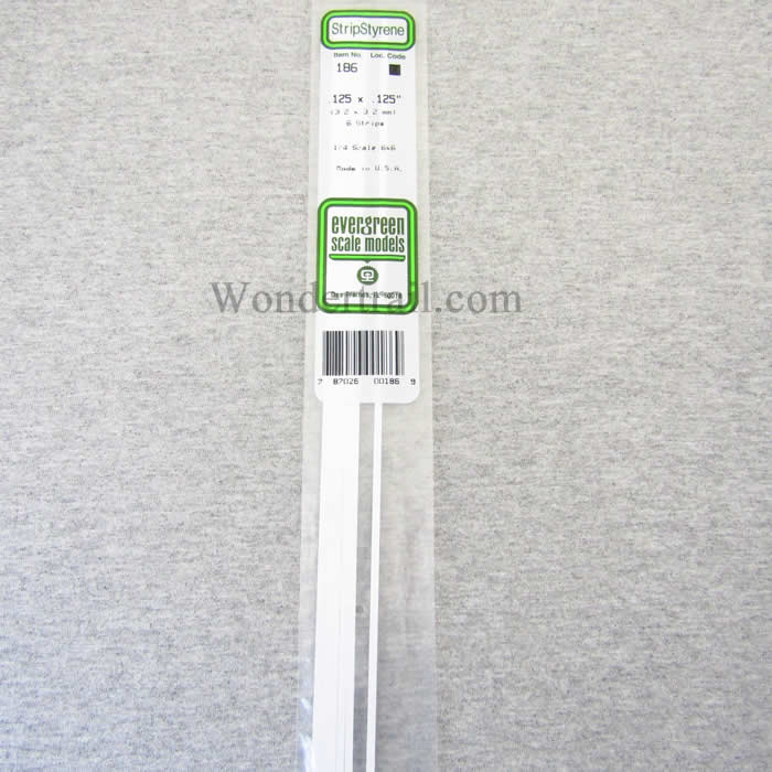 EVG186 White Dimensional Strips .125in x .125in x 14in (6) Main Image