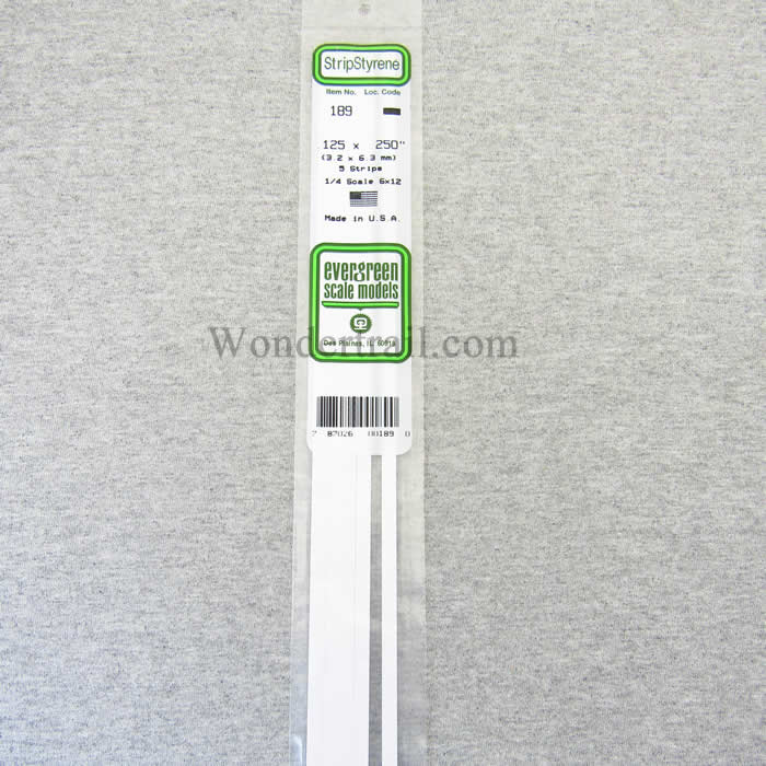 EVG189 White Dimensional Strips .125in x .250in x 14in (5) Main Image