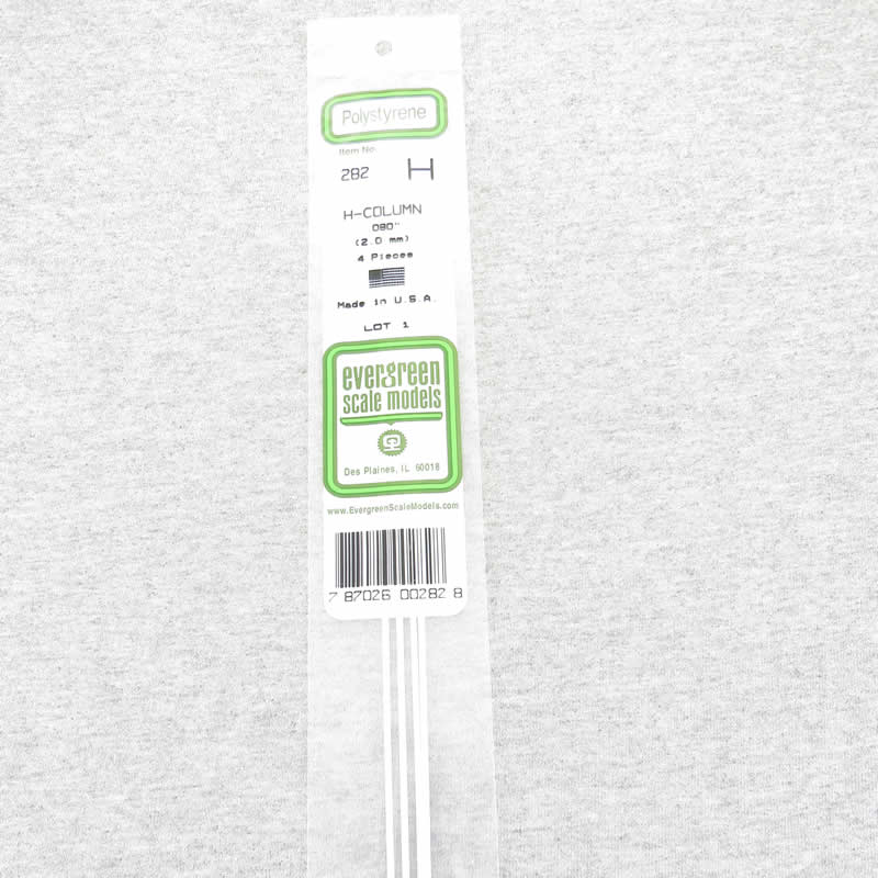 EVG282 H-Columns Polystyrene .080in x 14in Pack of 4 Evergreen 2nd Image