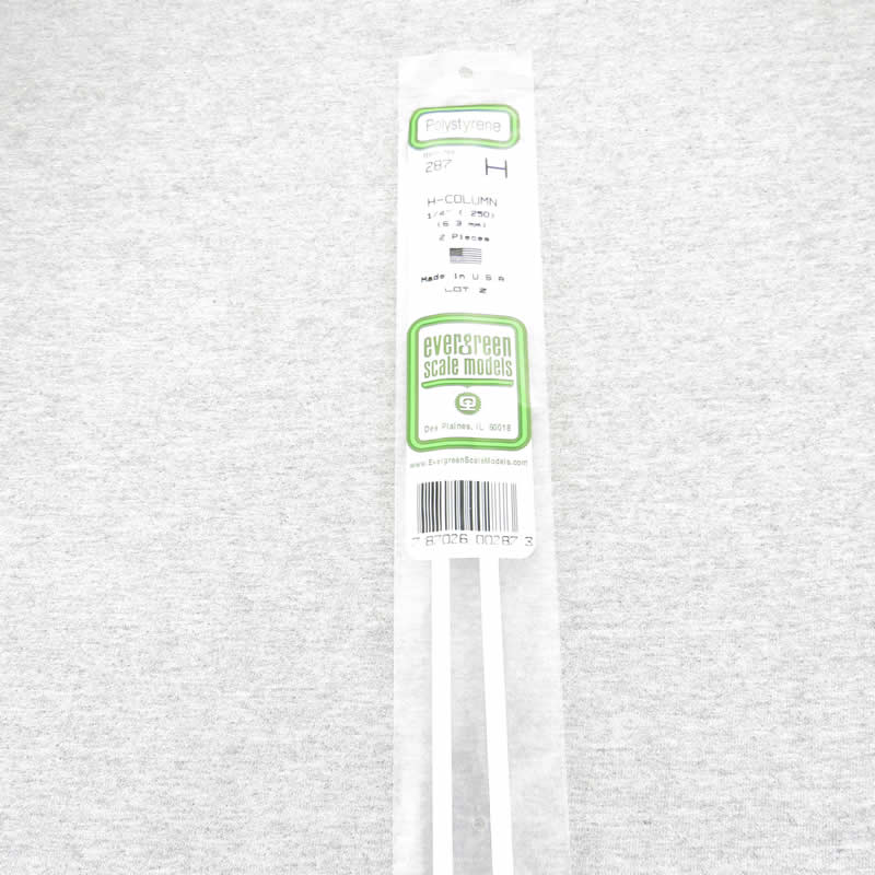 EVG287 H-Columns Polystyrene .250in x 14in Pack of 2 Evergreen 2nd Image