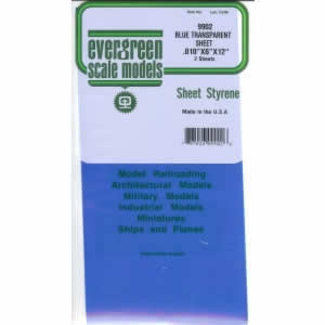 EVG9902 Blue Transparent Styrene Sheets 2 Pk .010x6x12 Inches Evergreen 2nd Image
