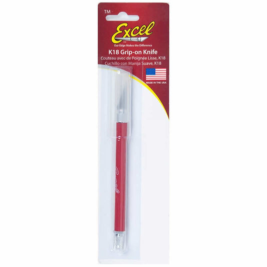 EXL16024 Grip On Hobby Knife Red with Safety Cap Excel Hobby Tools Main Image