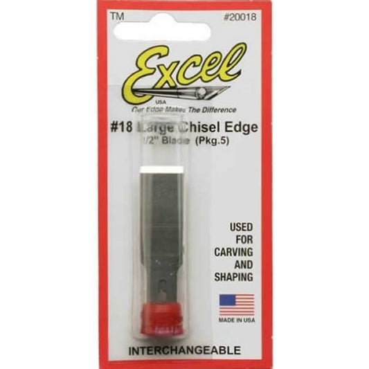 EXL20018 Large Chisel Edge Blade 5 Pack Excel Hobby Tools Main Image