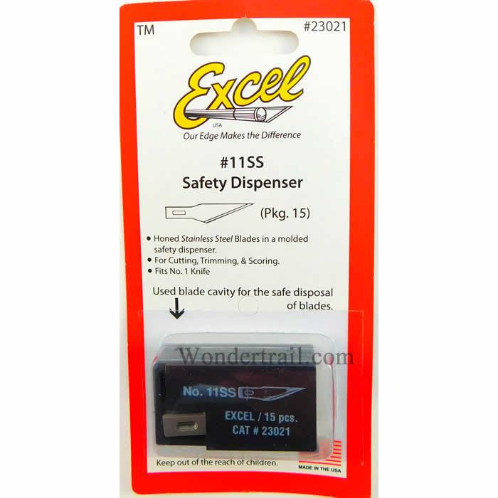 EXL23021 Stainless Steel Honed #11 Blades 15 piece in Dispenser Excel Tools Main Image