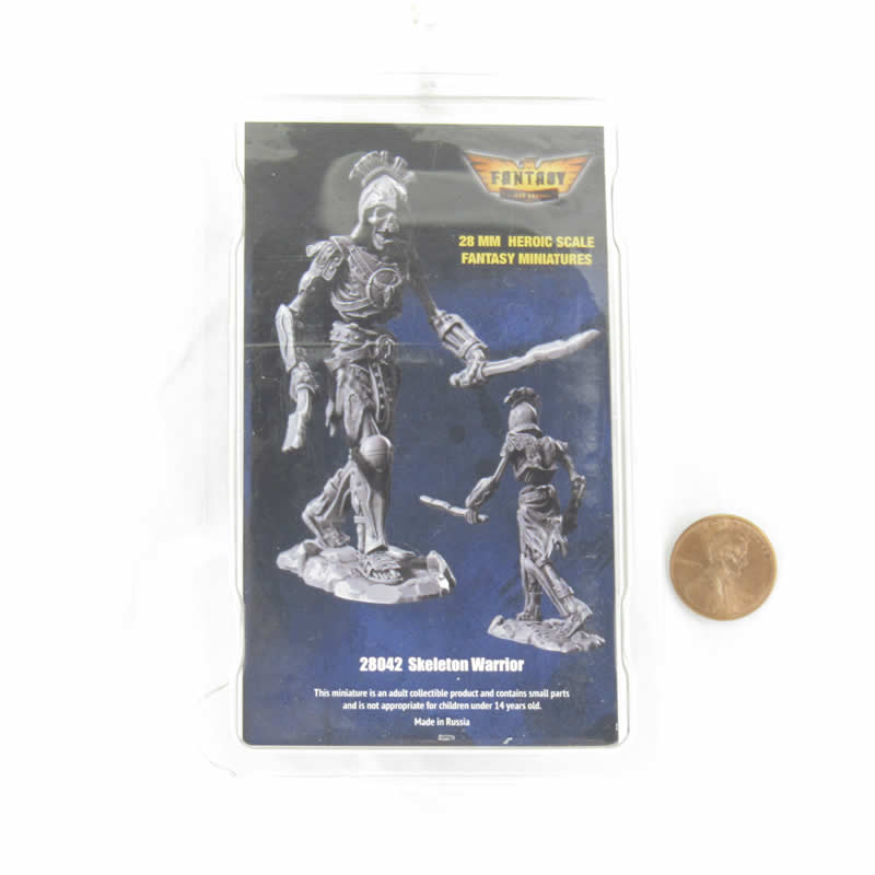 FLM28042 Skeleton Warrior Figure Kit 28mm Heroic Scale Miniature Unpainted 3rd Image