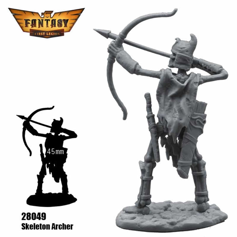 FLM28049 Skeleton Archer Figure Kit 28mm Heroic Scale Miniature Unpainted 4th Image