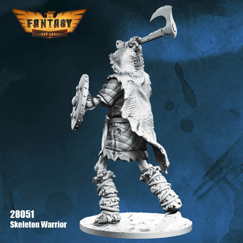 FLM28051 Skeleton Warrior Figure Kit 28mm Heroic Scale Miniature Unpainted 4th Image