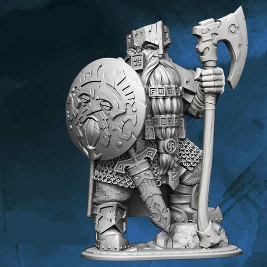 FLM28072 Barthum The Mighty Dwarven Warrior Figure Kit 28mm Heroic Scale Miniature Unpainted Main Image