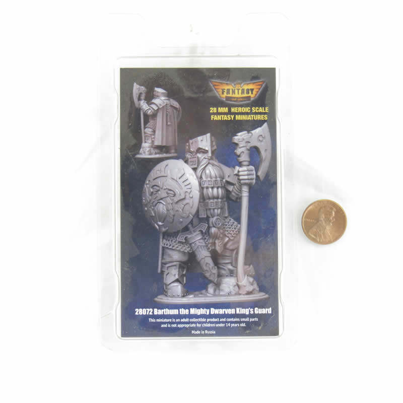 FLM28072 Barthum The Mighty Dwarven Warrior Figure Kit 28mm Heroic Scale Miniature Unpainted 3rd Image